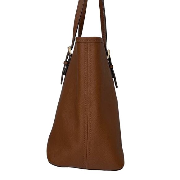 Michael Kors Acorn Brown Leather Tote Bag - Picture 3 of 14